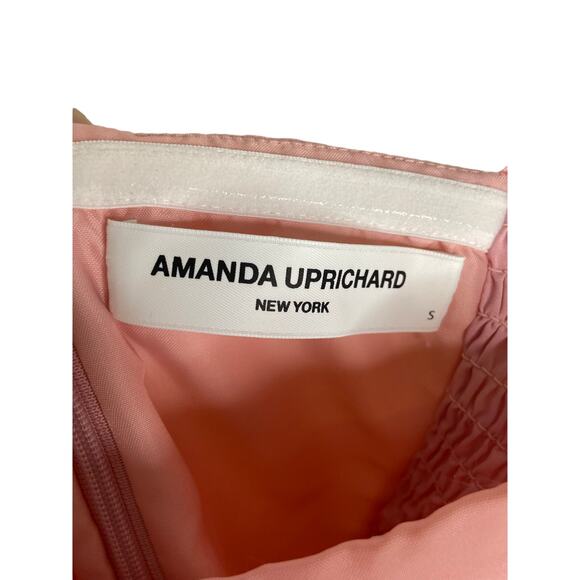 Amanda Uprichard Emelia Strapless Dress Ruched Asymmetrical Hem Pink Size Small - Picture 9 of 10